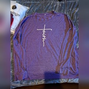 Women's XXL FAITH long sleeve shirt.